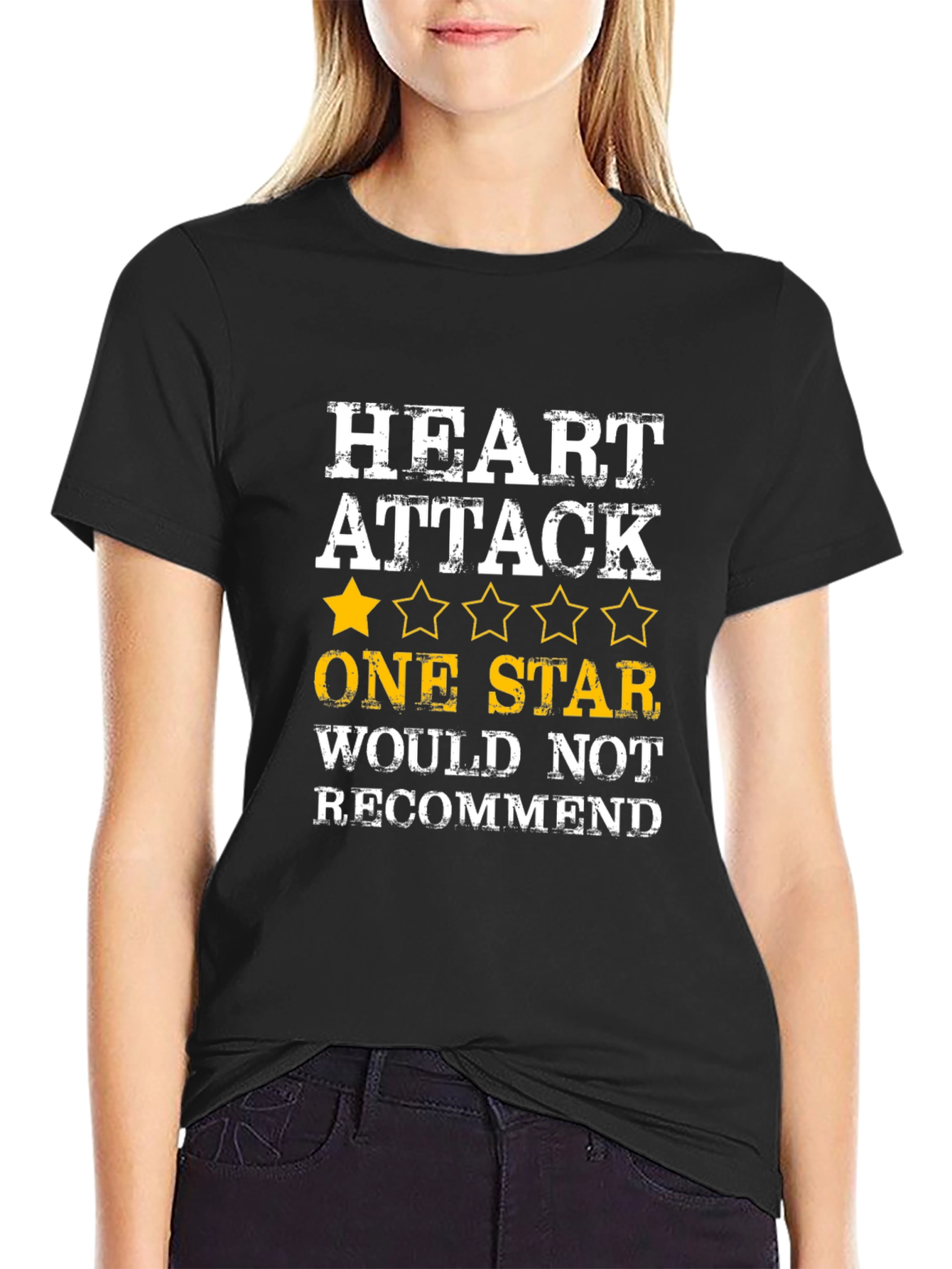 Heart Attack One Star T-Shirt - Funny Review Tee