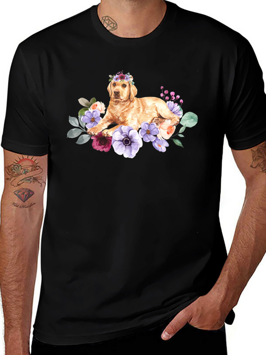 Golden Retriever Floral Crown T-Shirt