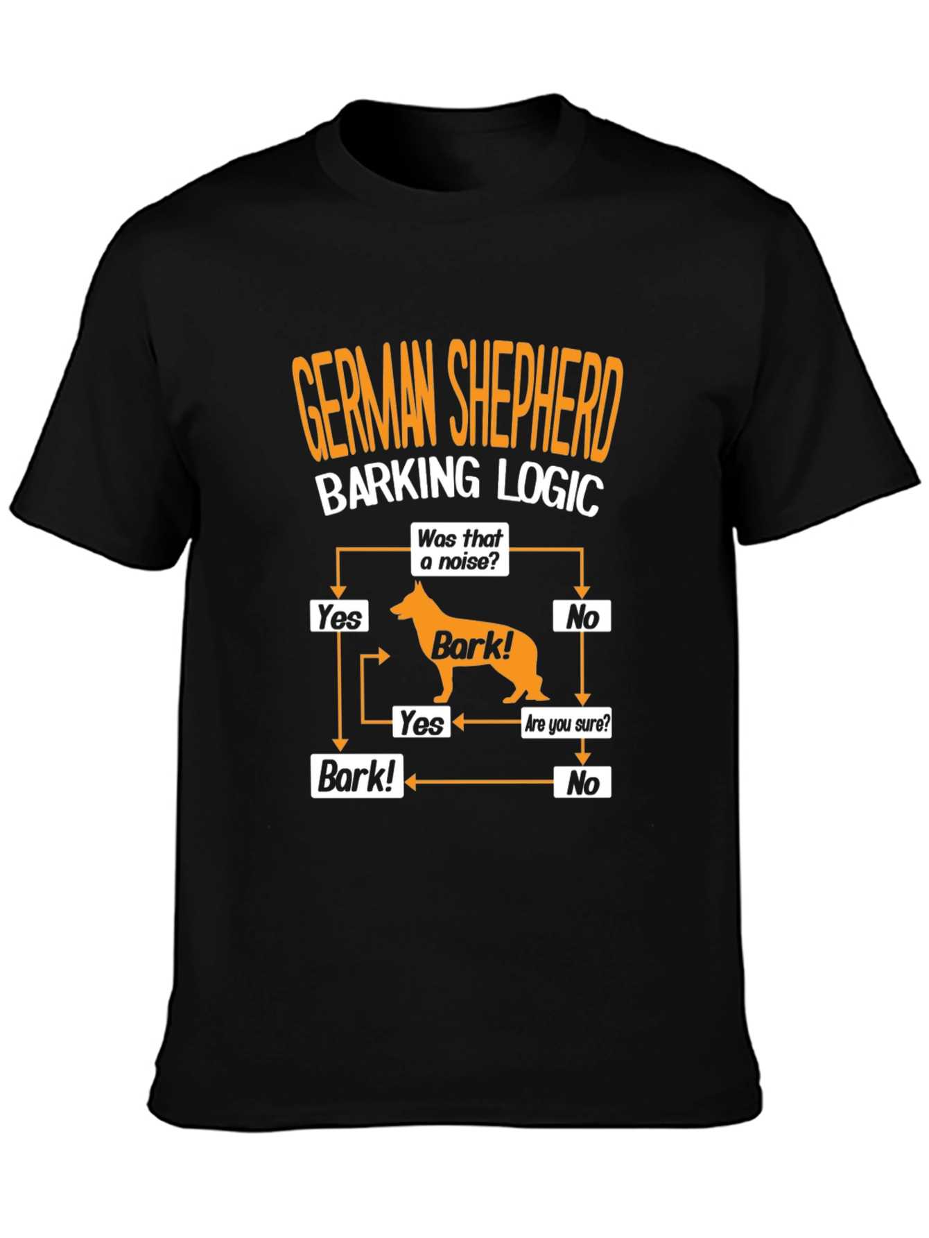 German Shepherd Barking Logic T-Shirt - Dog Lover Tee