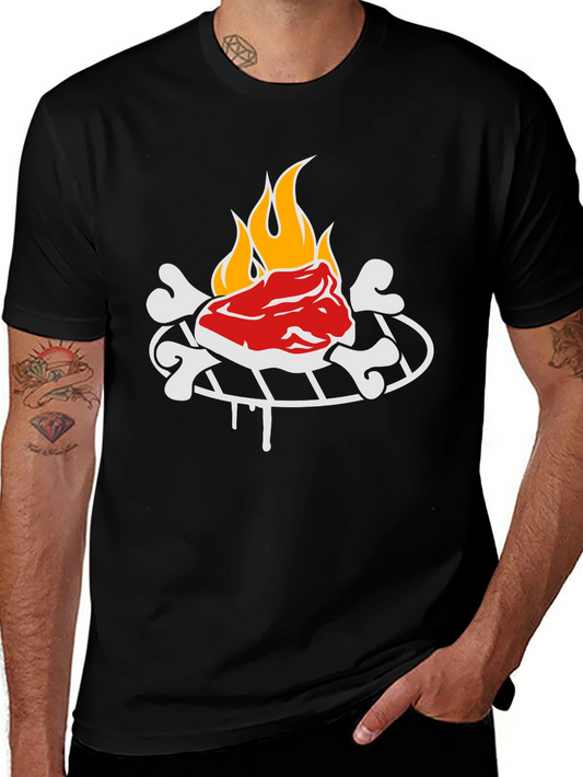 Funny Grilling Graphic Tee - Steak & Bones Design