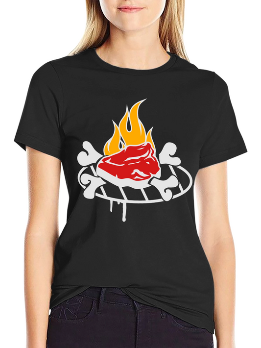 Funny Grilling Graphic Tee - Steak & Bones Design