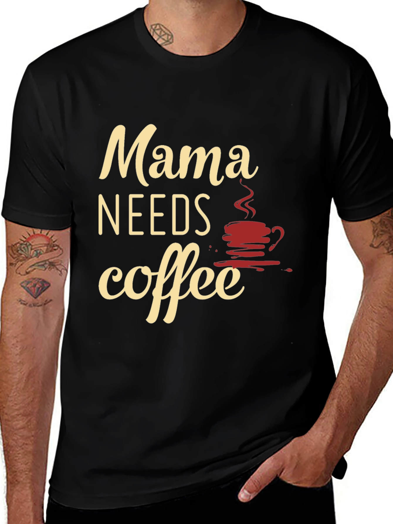 Mama Needs Coffee Black T-Shirt