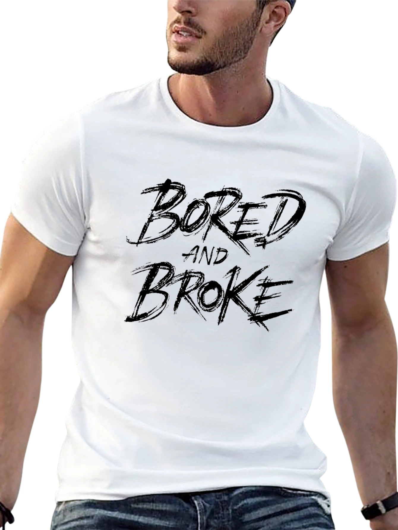 Bored and Broke Black Graphic T-Shirt