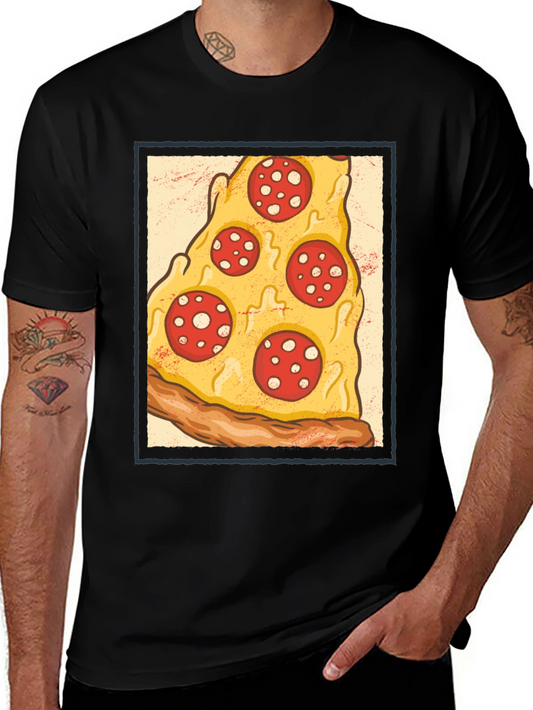 Pizza Slice Graphic Tee - Casual Cotton T-Shirt