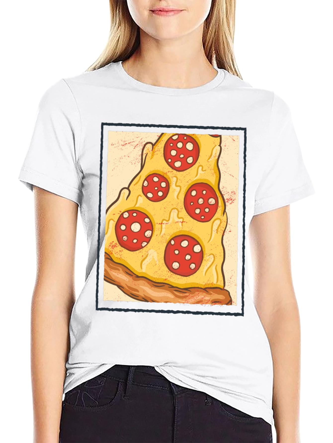 Pizza Slice Graphic Tee - Casual Cotton T-Shirt