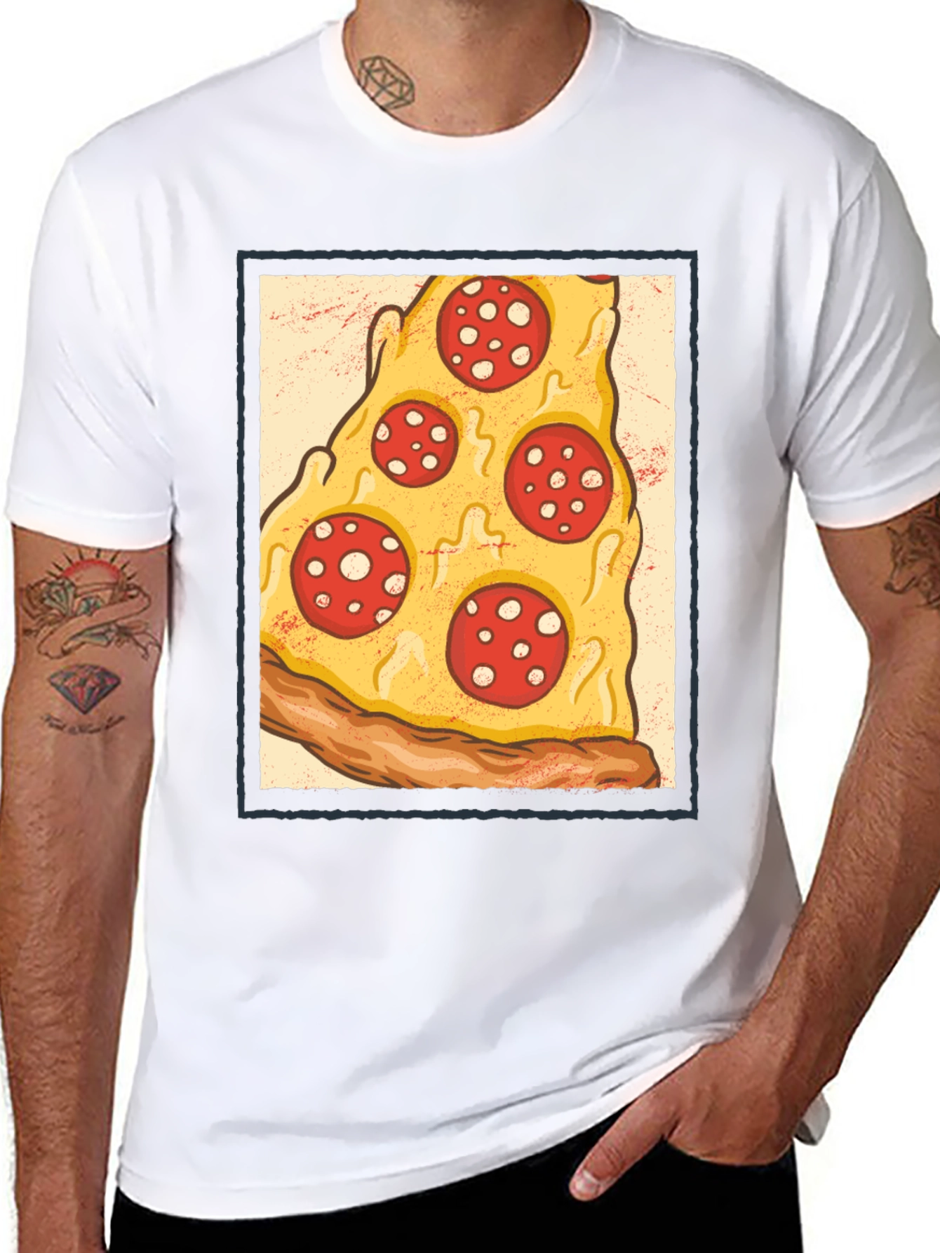 Pizza Slice Graphic Tee - Casual Cotton T-Shirt