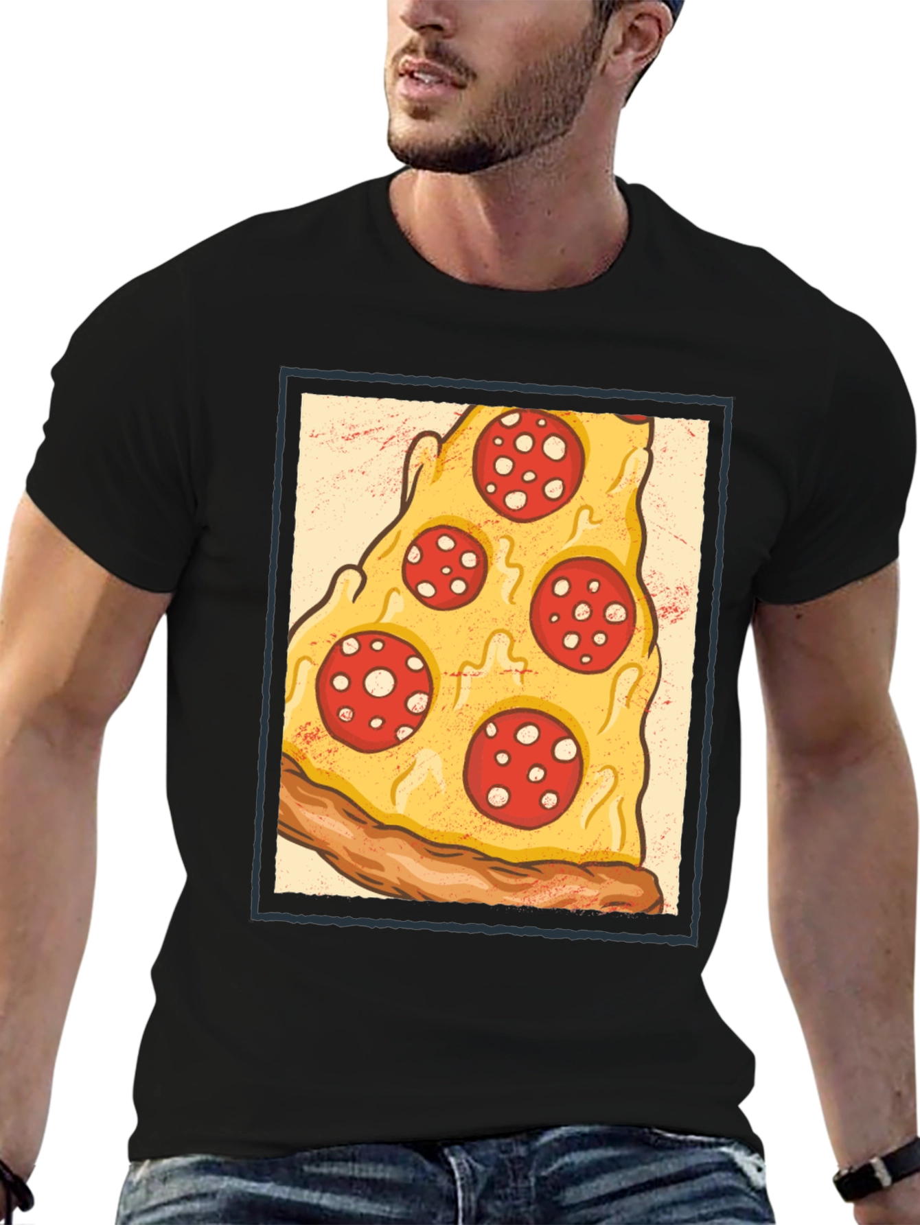 Pizza Slice Graphic Tee - Casual Cotton T-Shirt