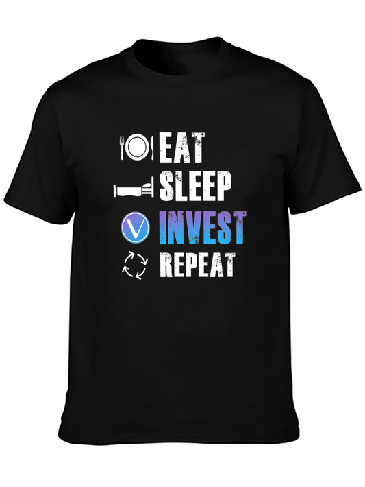 Eat Sleep Invest Repeat Black T-Shirt