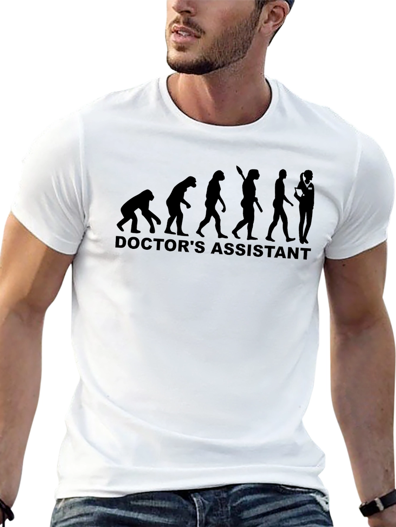 Doctors Assistant Evolution T-Shirt - Black Cotton Tee