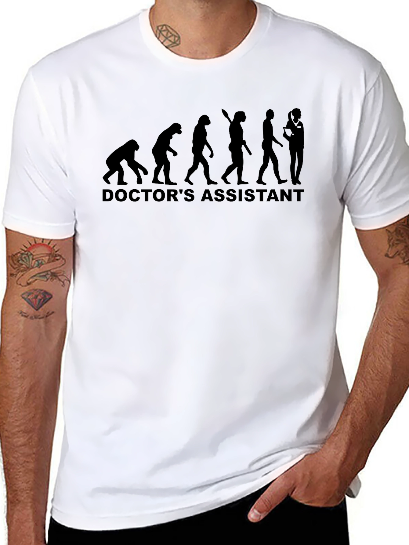 Doctors Assistant Evolution T-Shirt - Black Cotton Tee