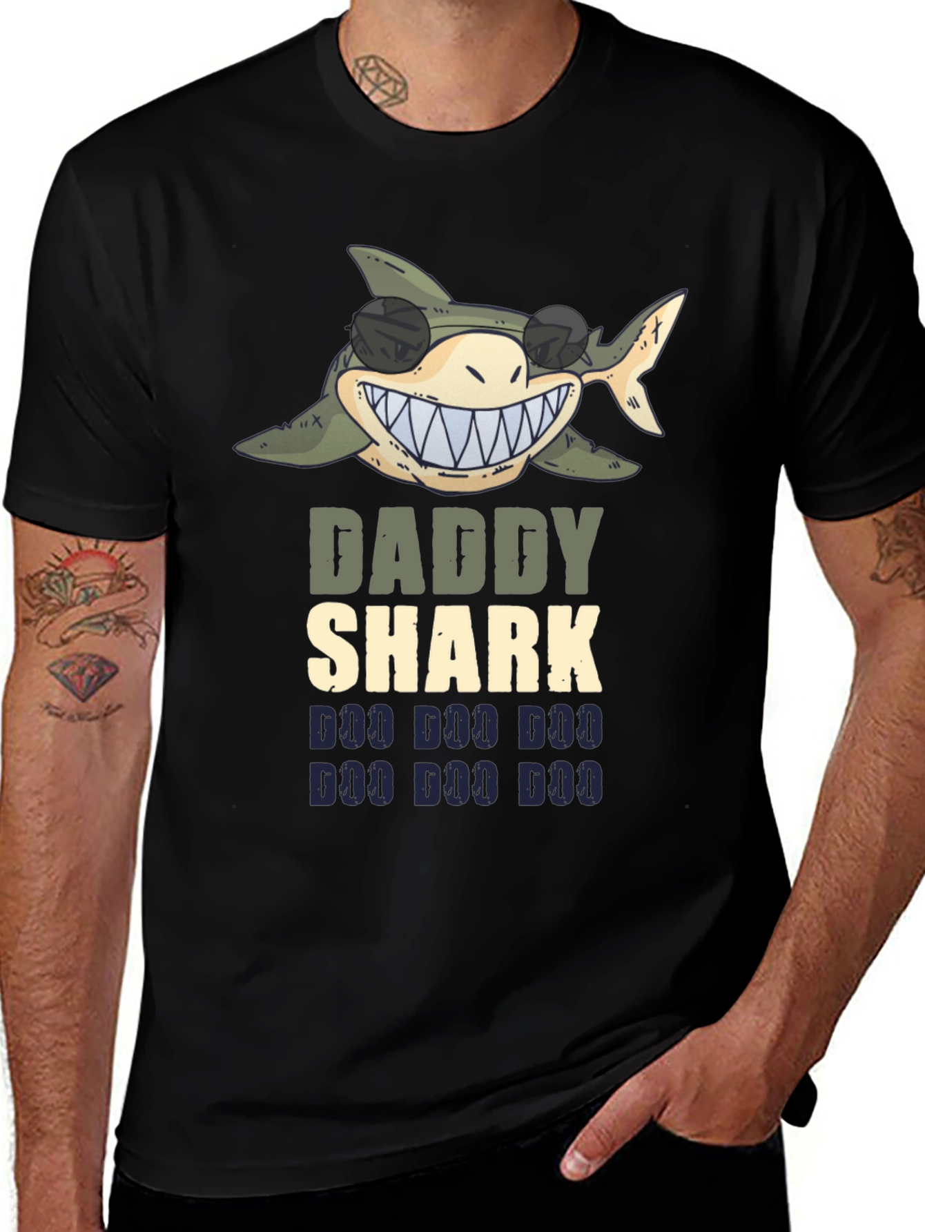 Daddy Shark Graphic Tee - Fun Dad Shirt