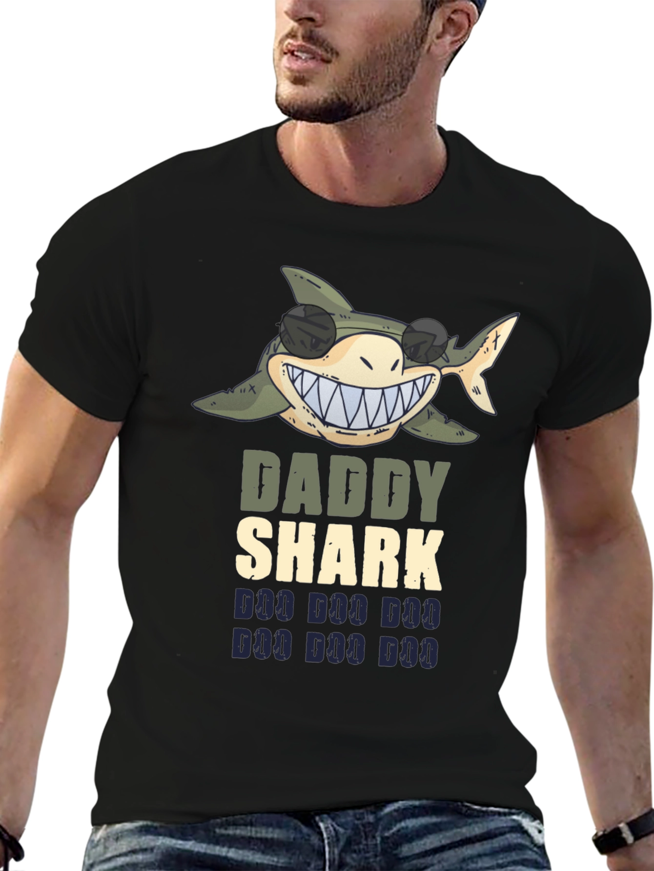 Daddy Shark Graphic Tee - Fun Dad Shirt
