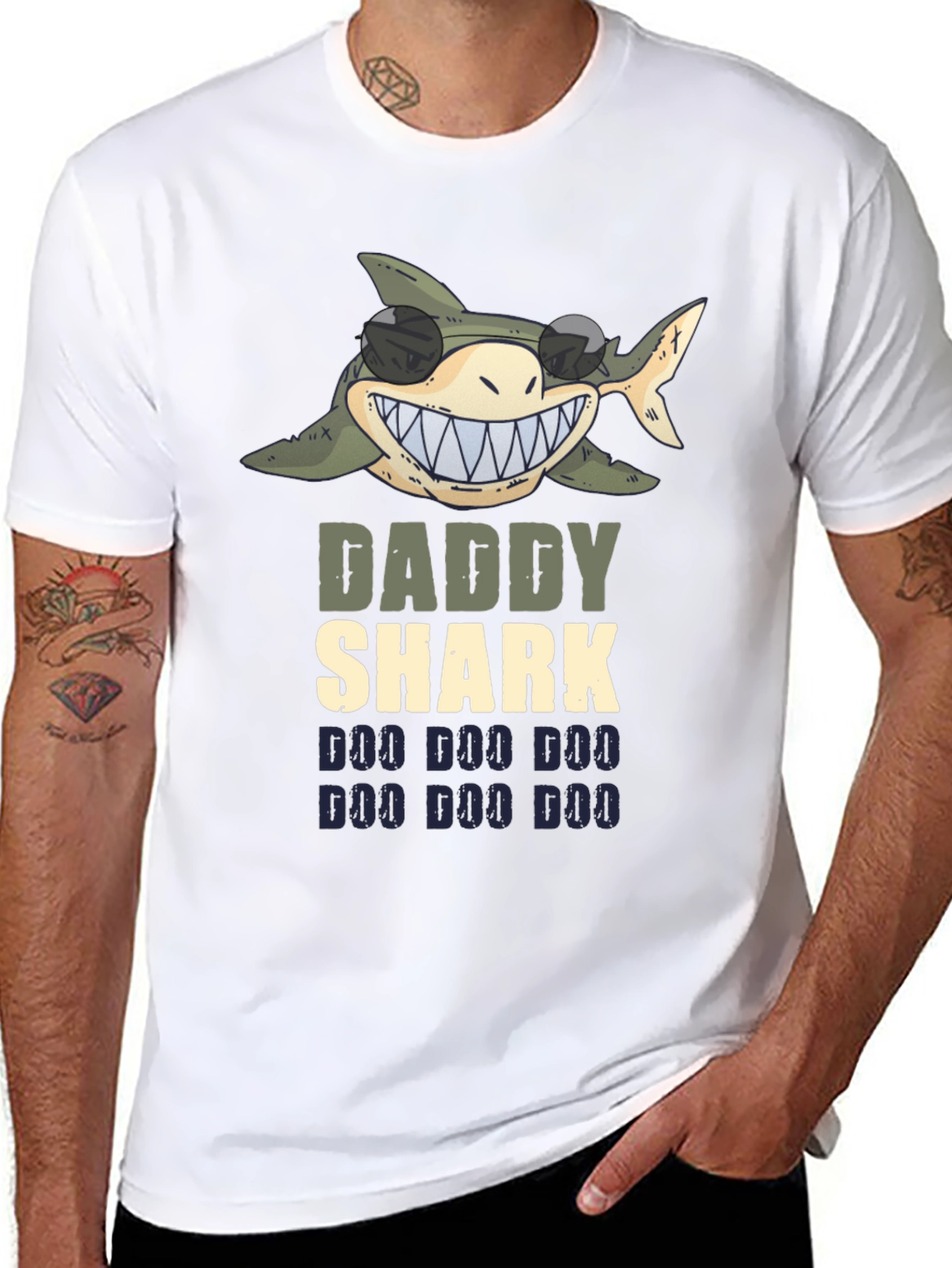 Daddy Shark Graphic Tee - Fun Dad Shirt