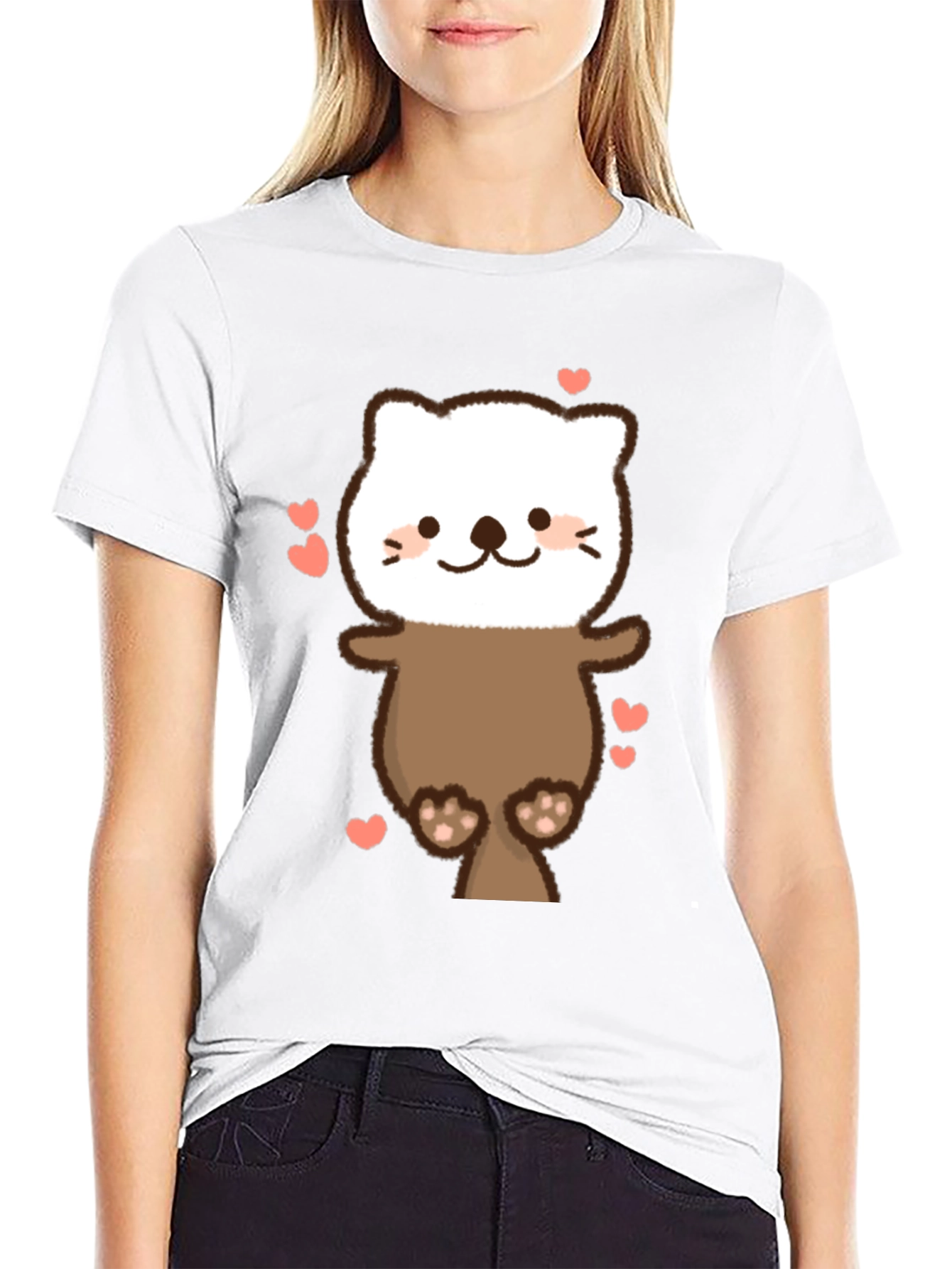 Cute Otter T-Shirt - Heart Design
