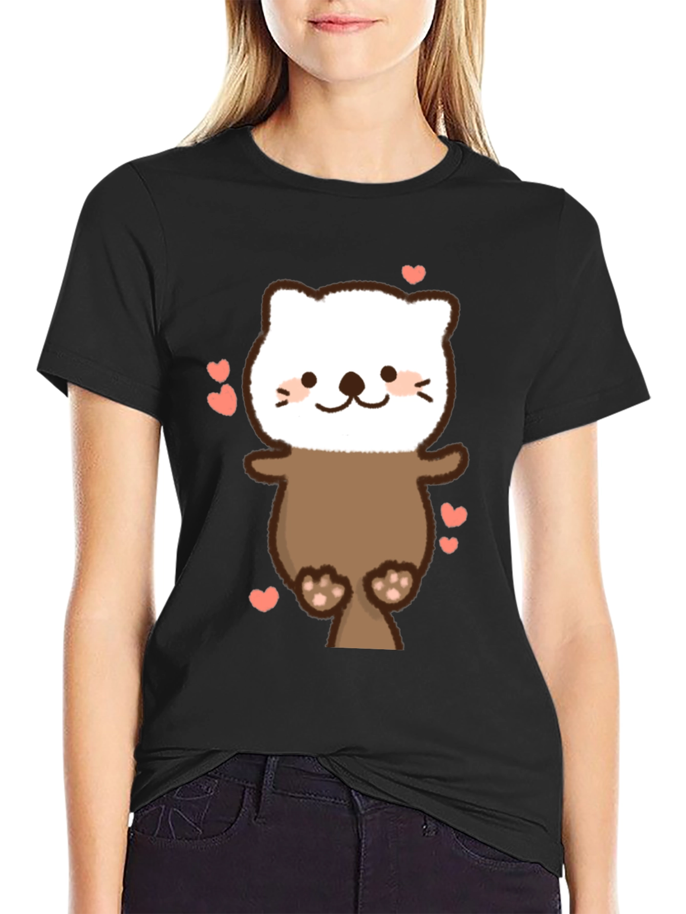 Cute Otter T-Shirt - Heart Design