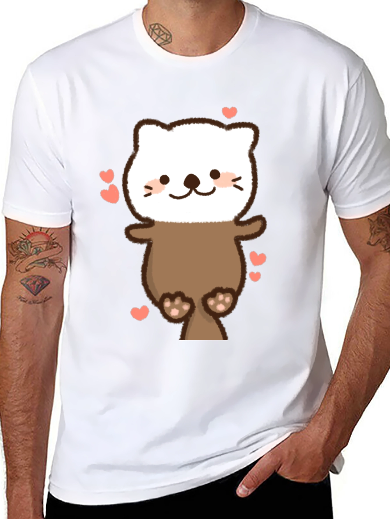 Cute Otter T-Shirt - Heart Design