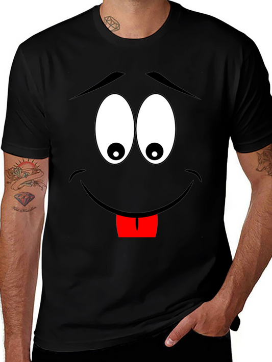 Cartoon Face Black T-Shirt