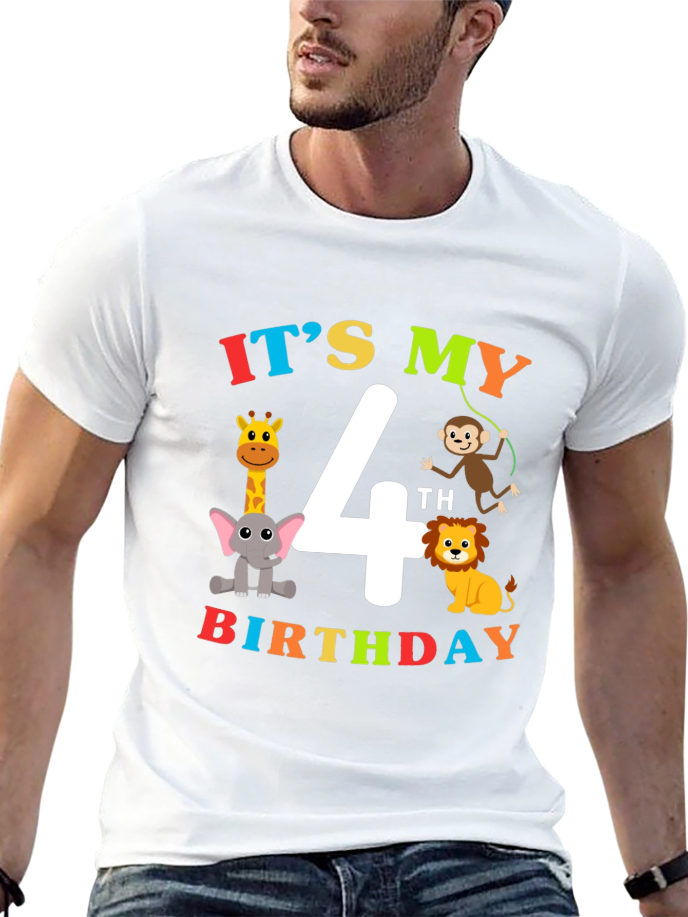 Its My 4th Birthday T-Shirt Animal Theme