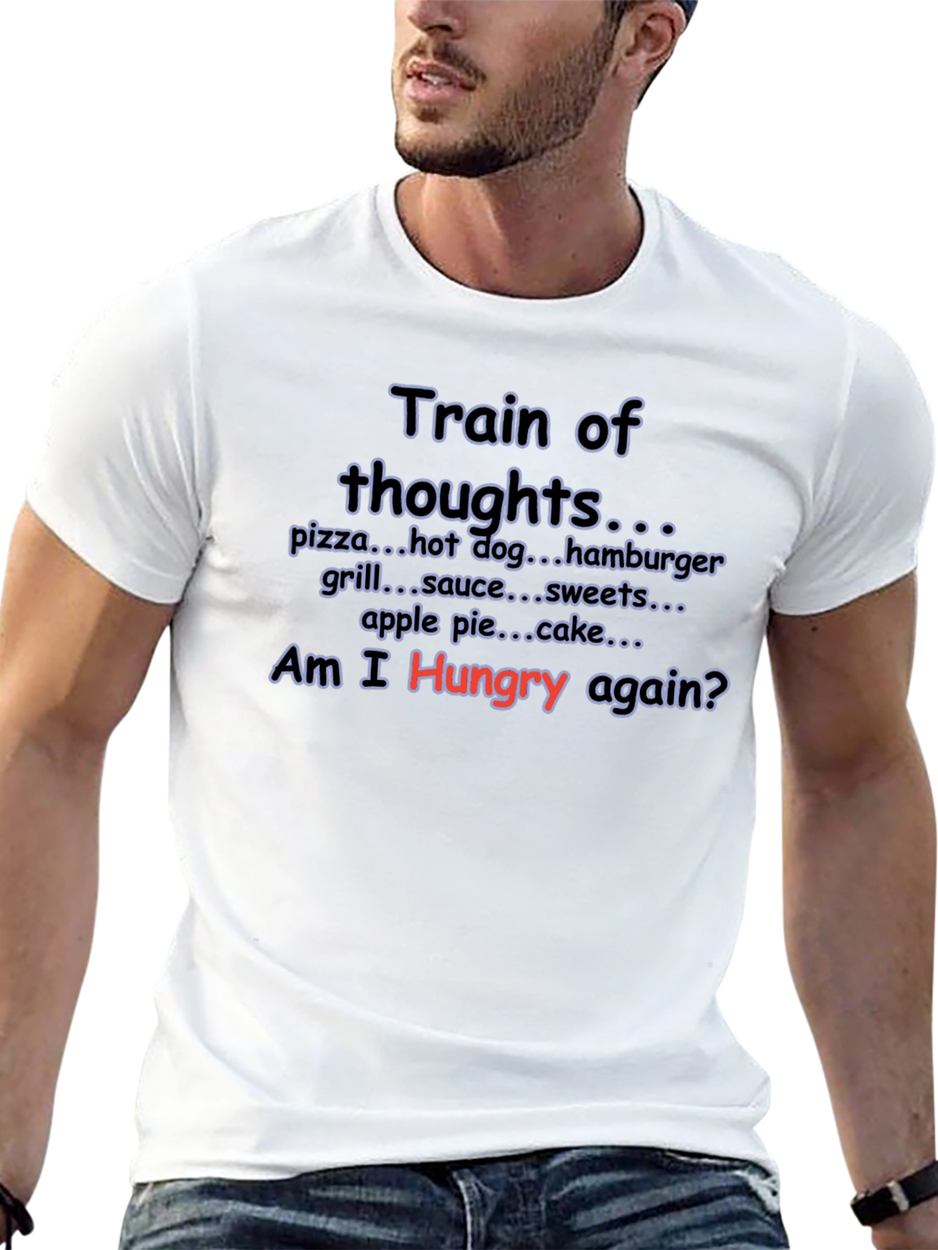 Train of Thoughts Funny Foodie T-Shirt