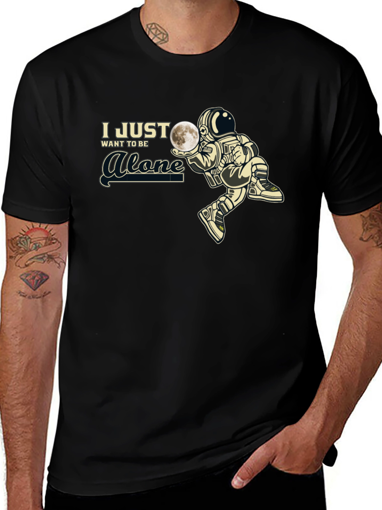 Alone Astronaut Graphic T-Shirt