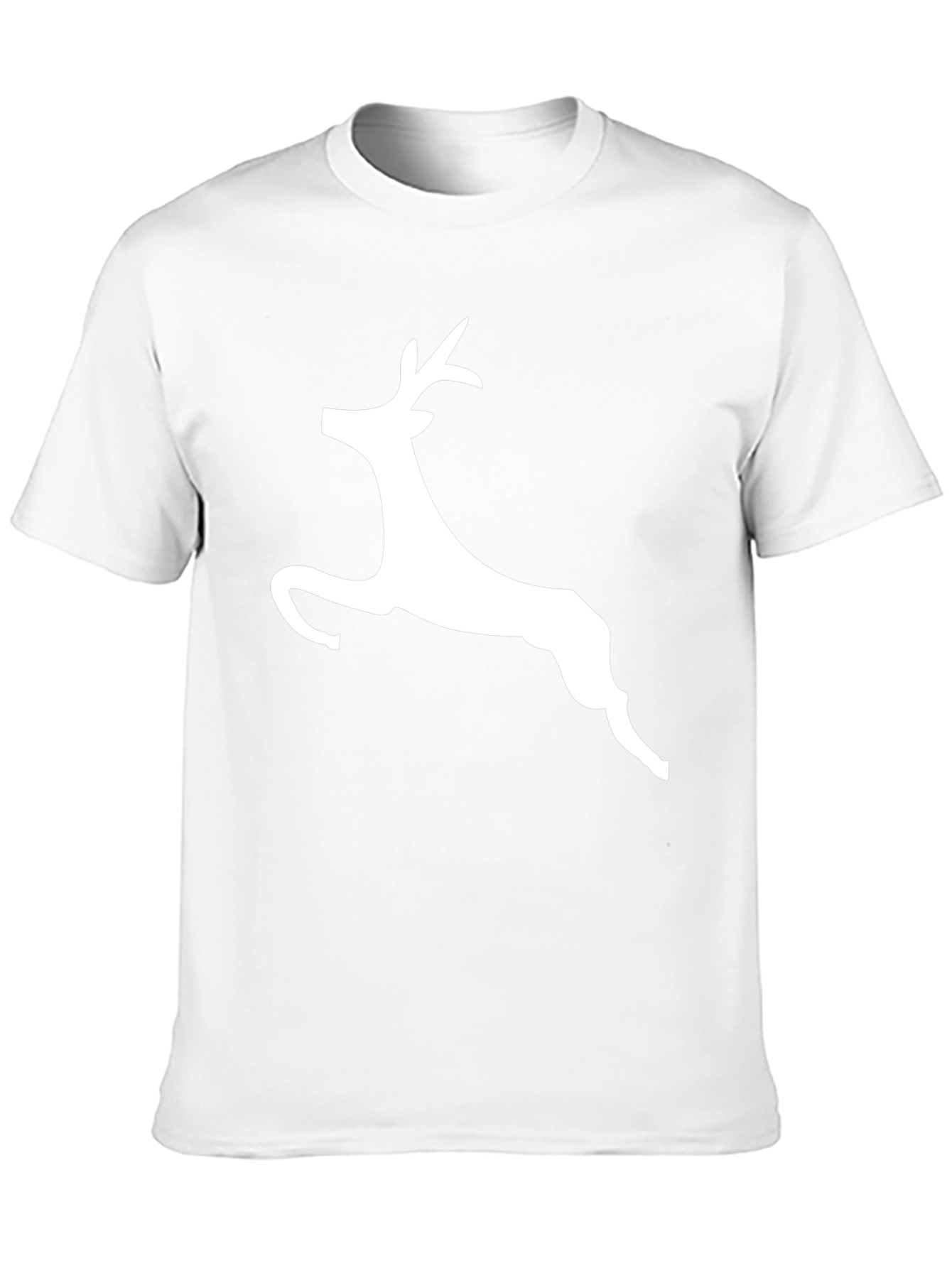 Black T-Shirt with White Reindeer Graphic
