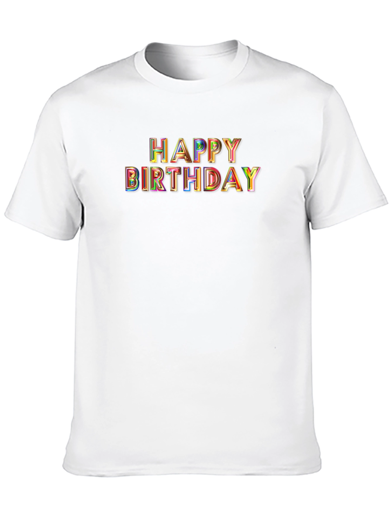 Happy Birthday T-Shirt - Black Crew Neck Tee