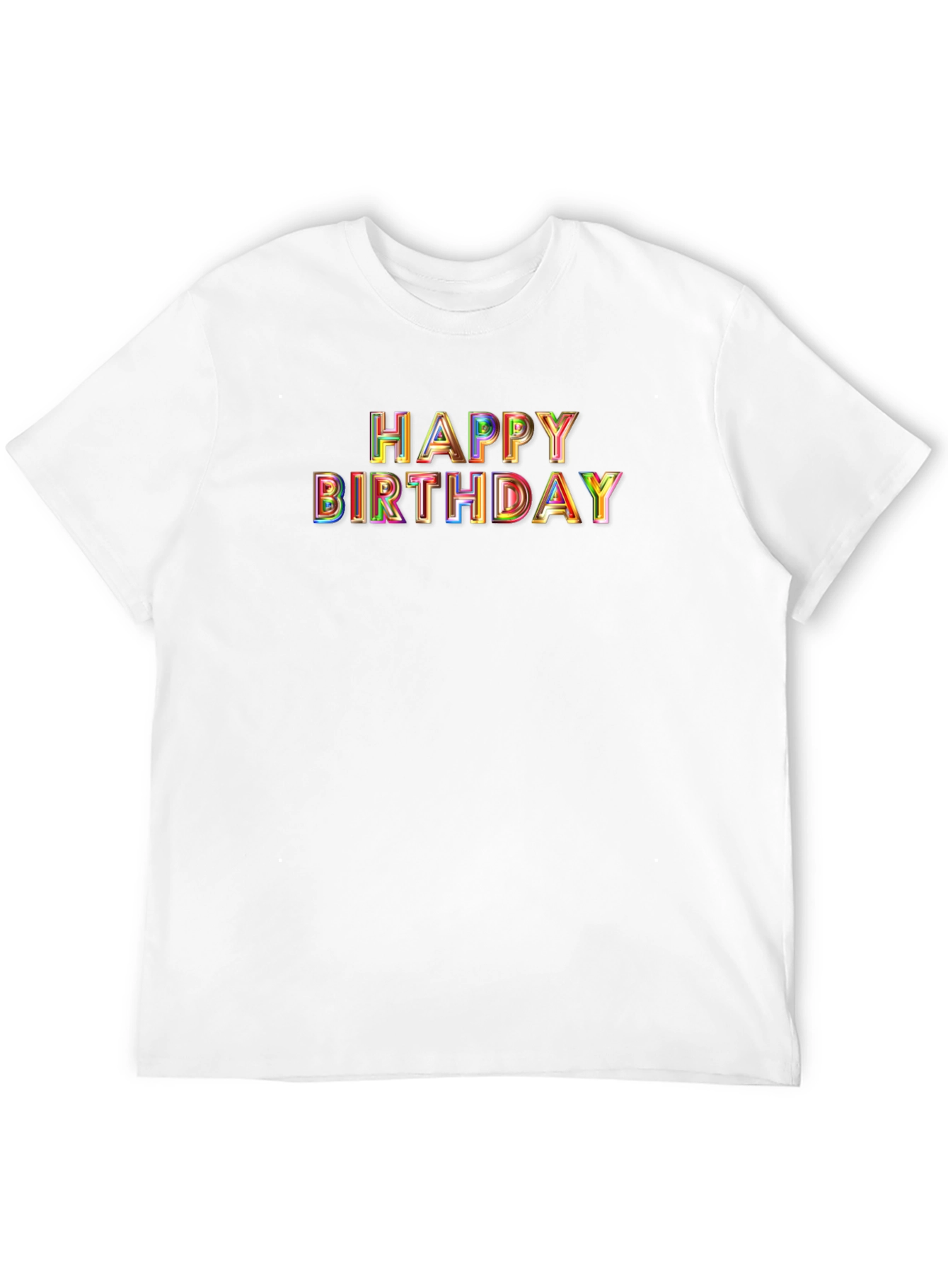 Happy Birthday T-Shirt - Black Crew Neck Tee