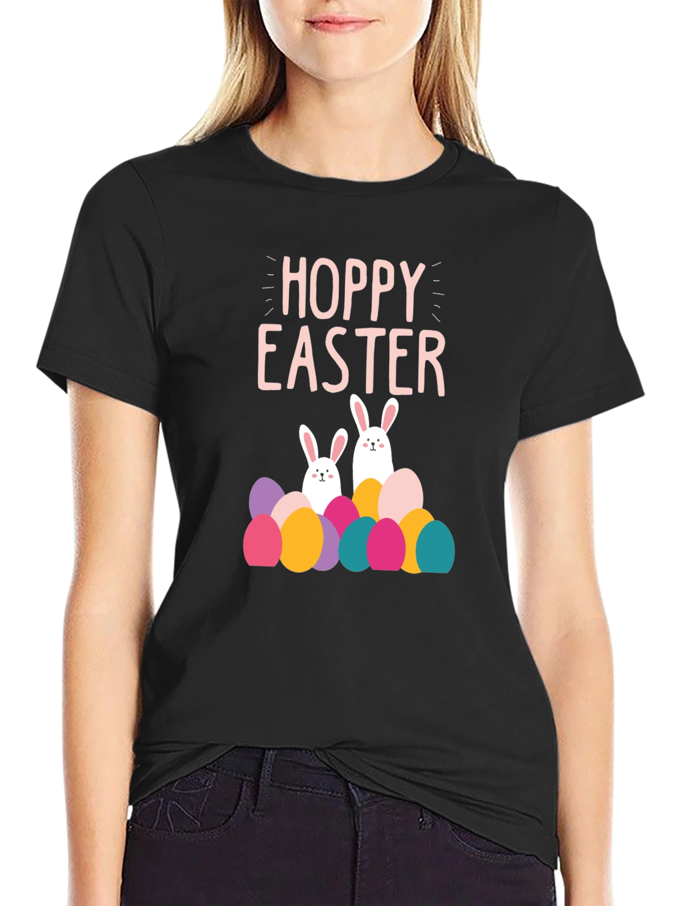 Hoppy Easter T-Shirt - Cute Bunny & Egg Design