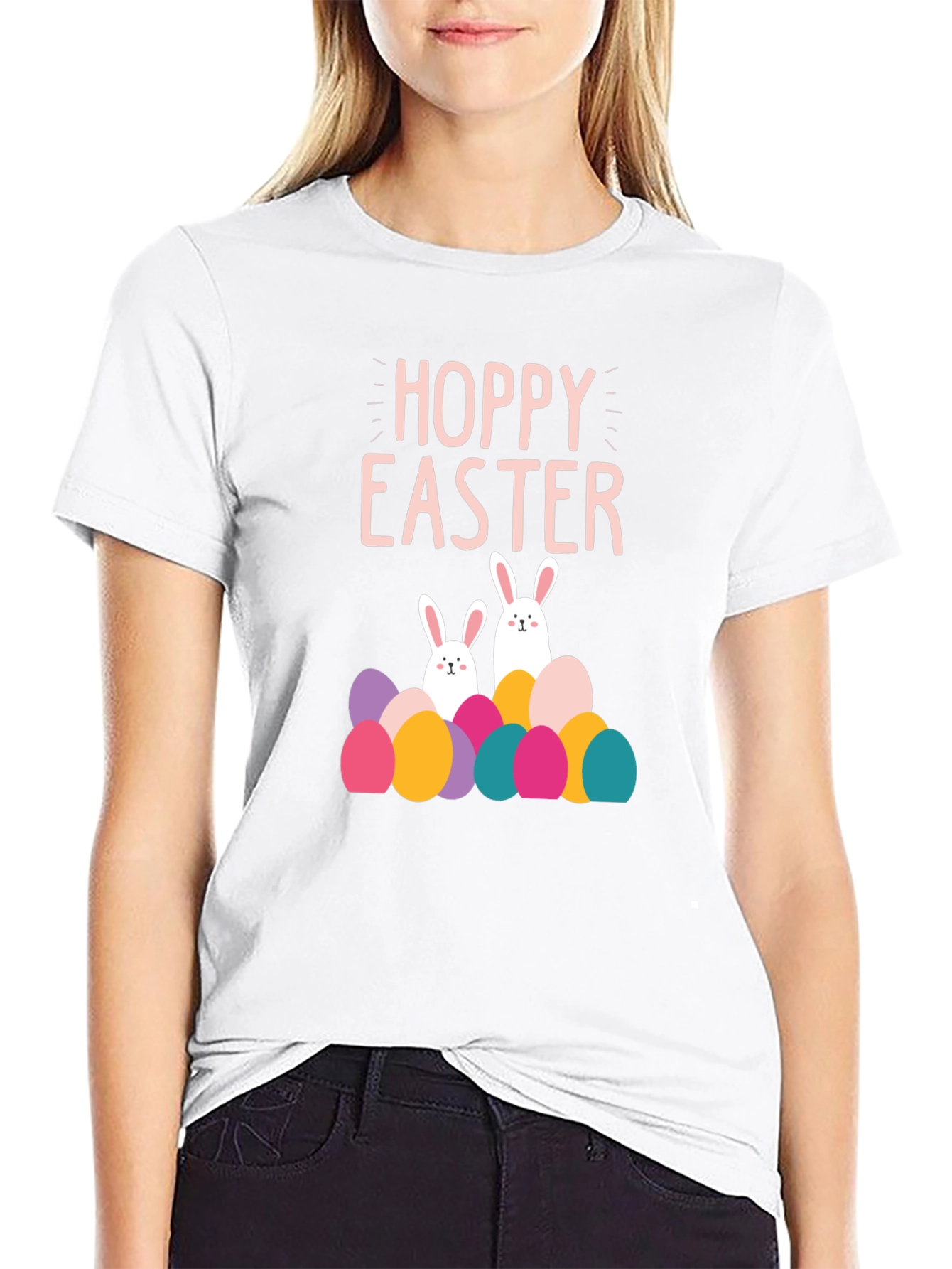 Hoppy Easter T-Shirt - Cute Bunny & Egg Design