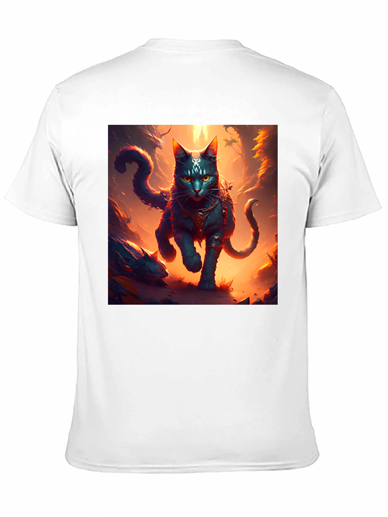 Mystic Feline Graphic Tee - Black