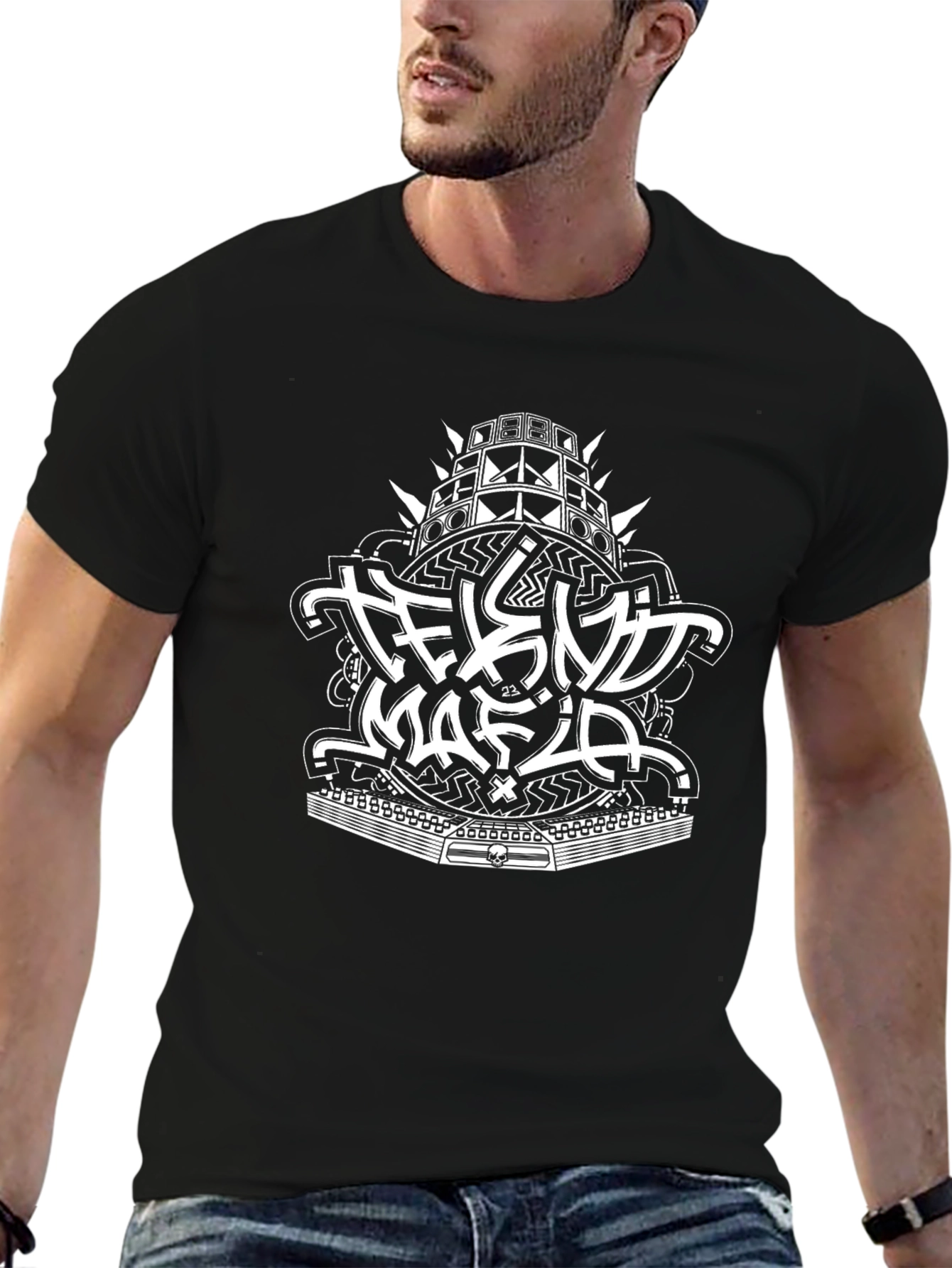 Tekno Mafia Black Graphic Tee - Music Rave Style