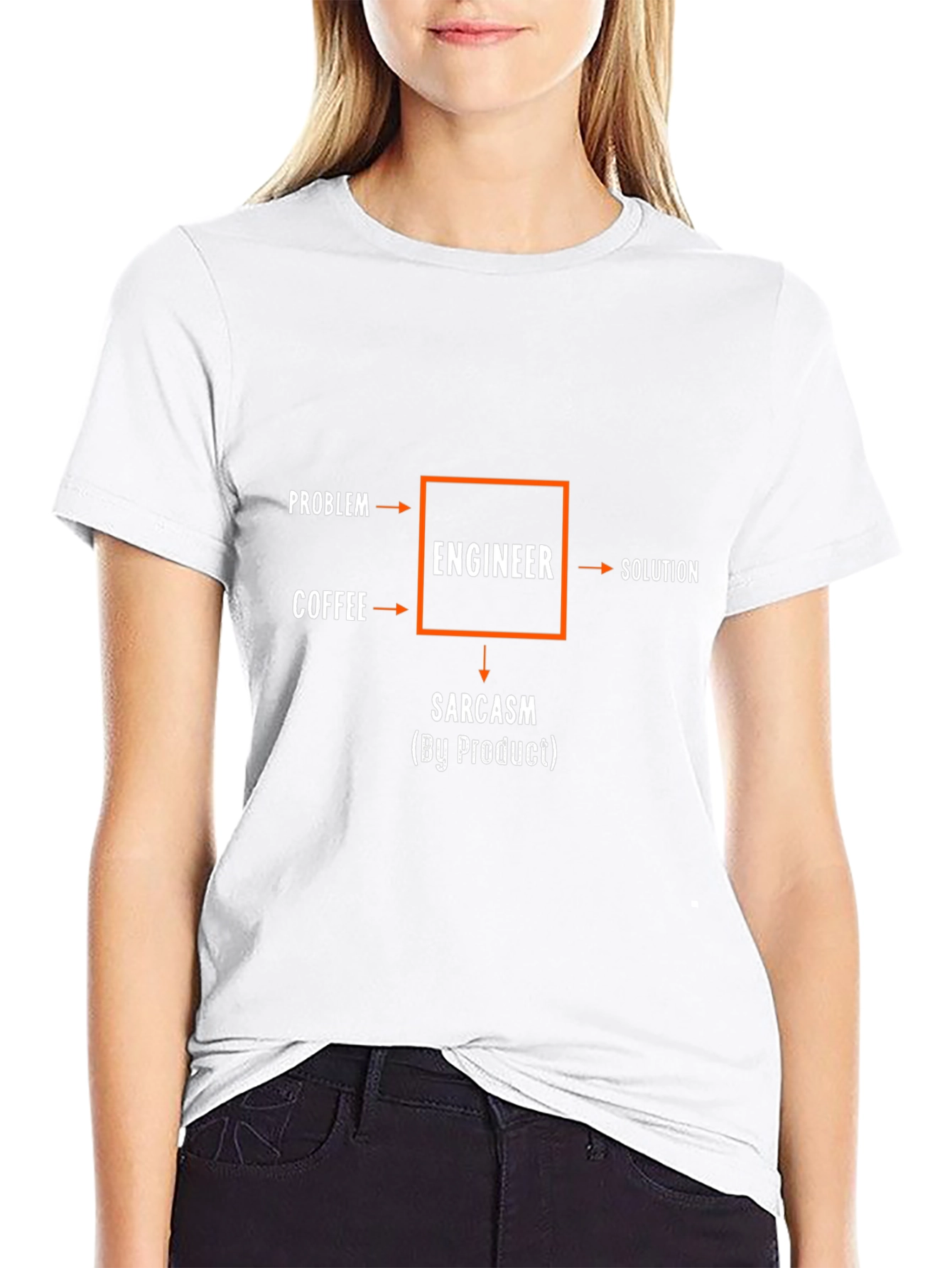 Engineer Flowchart T-Shirt - Problem Coffee Solution Sarcasm