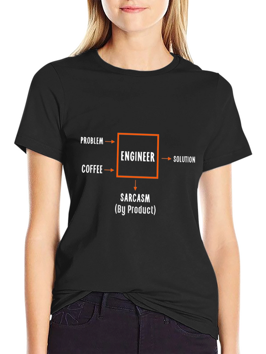 Engineer Flowchart T-Shirt - Problem Coffee Solution Sarcasm