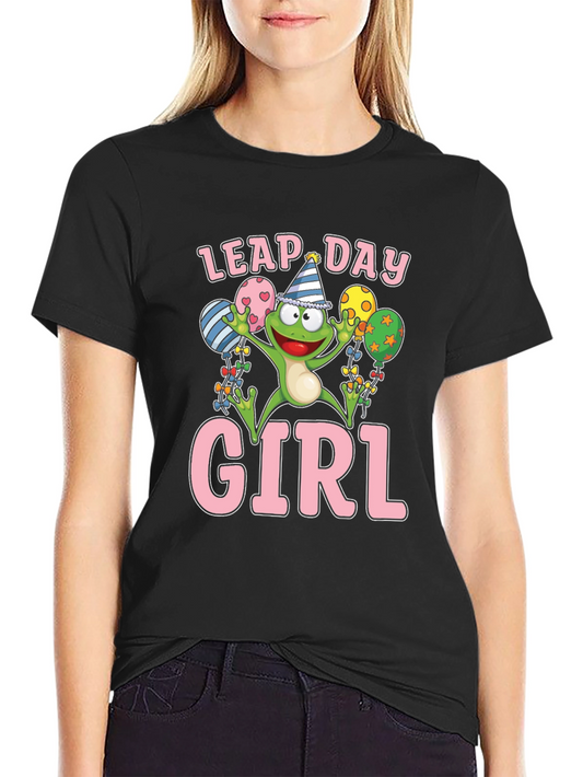 Leap Day Girl Frog T-Shirt Fun Birthday Tee