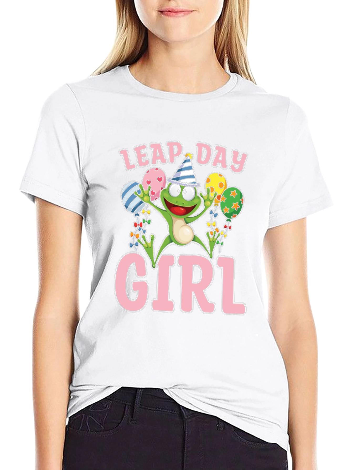 Leap Day Girl Frog T-Shirt Fun Birthday Tee