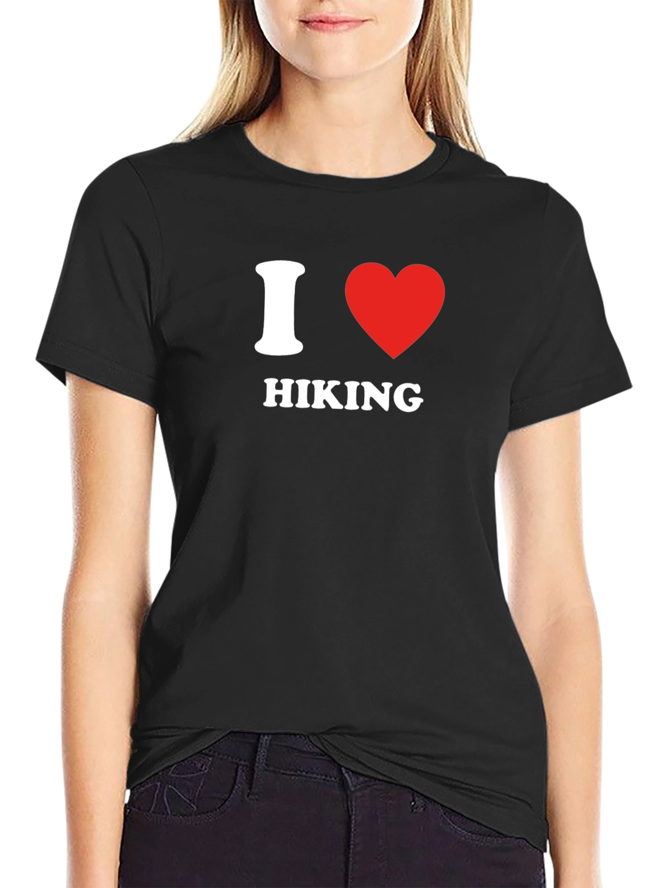 I Heart Hiking Graphic Tee - Black
