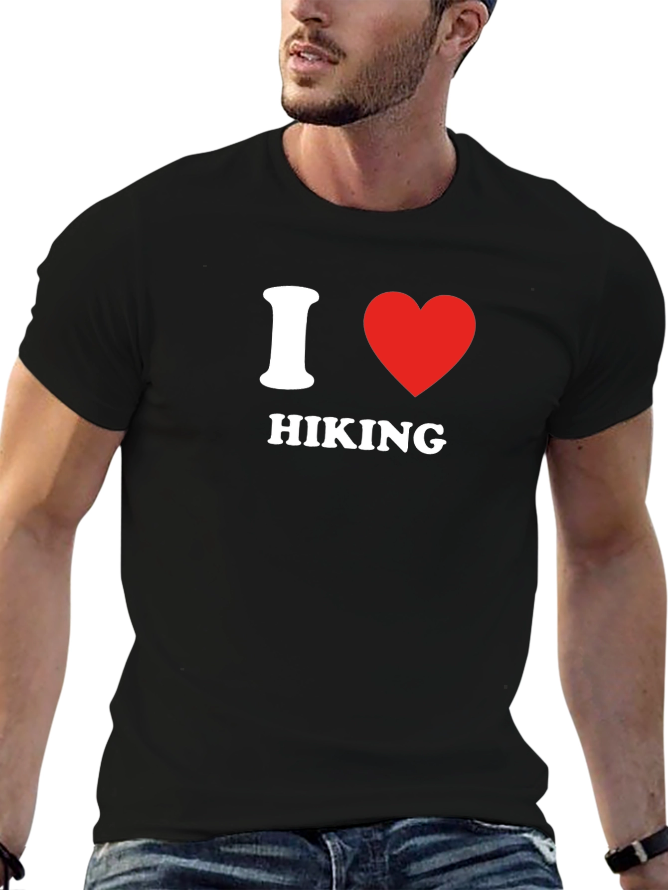 I Heart Hiking Graphic Tee - Black