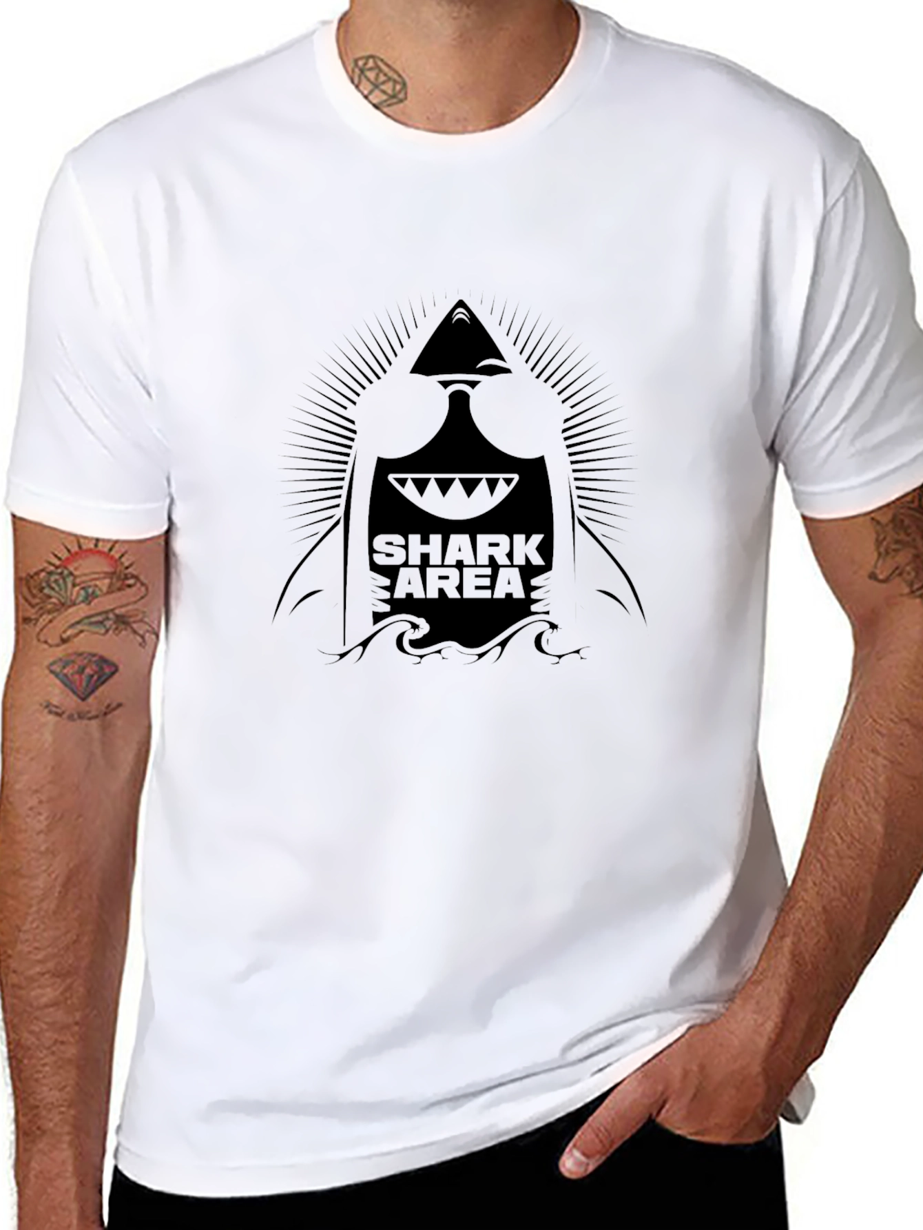 Shark Area Black T-Shirt