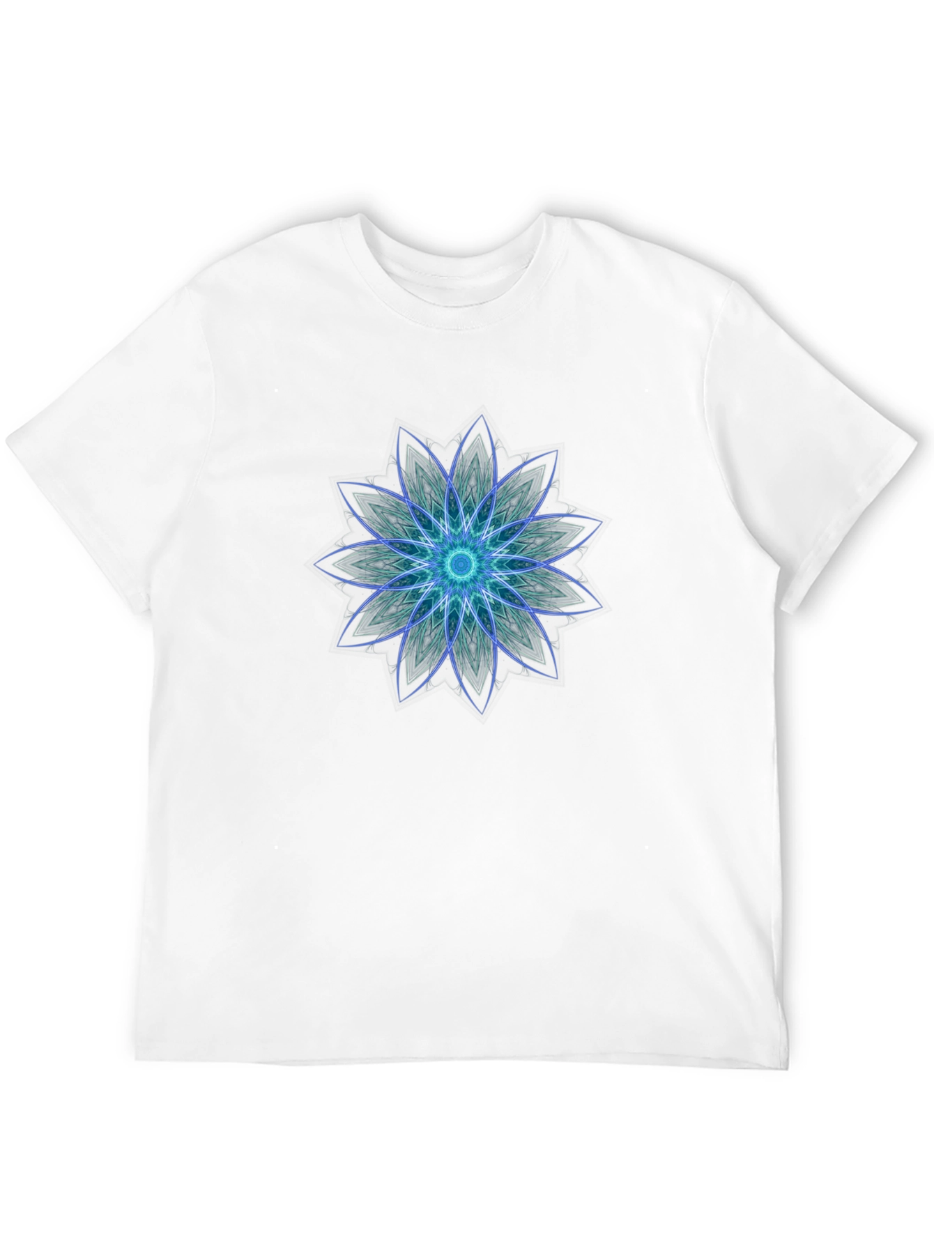 Geometric Flower Graphic Black T-Shirt