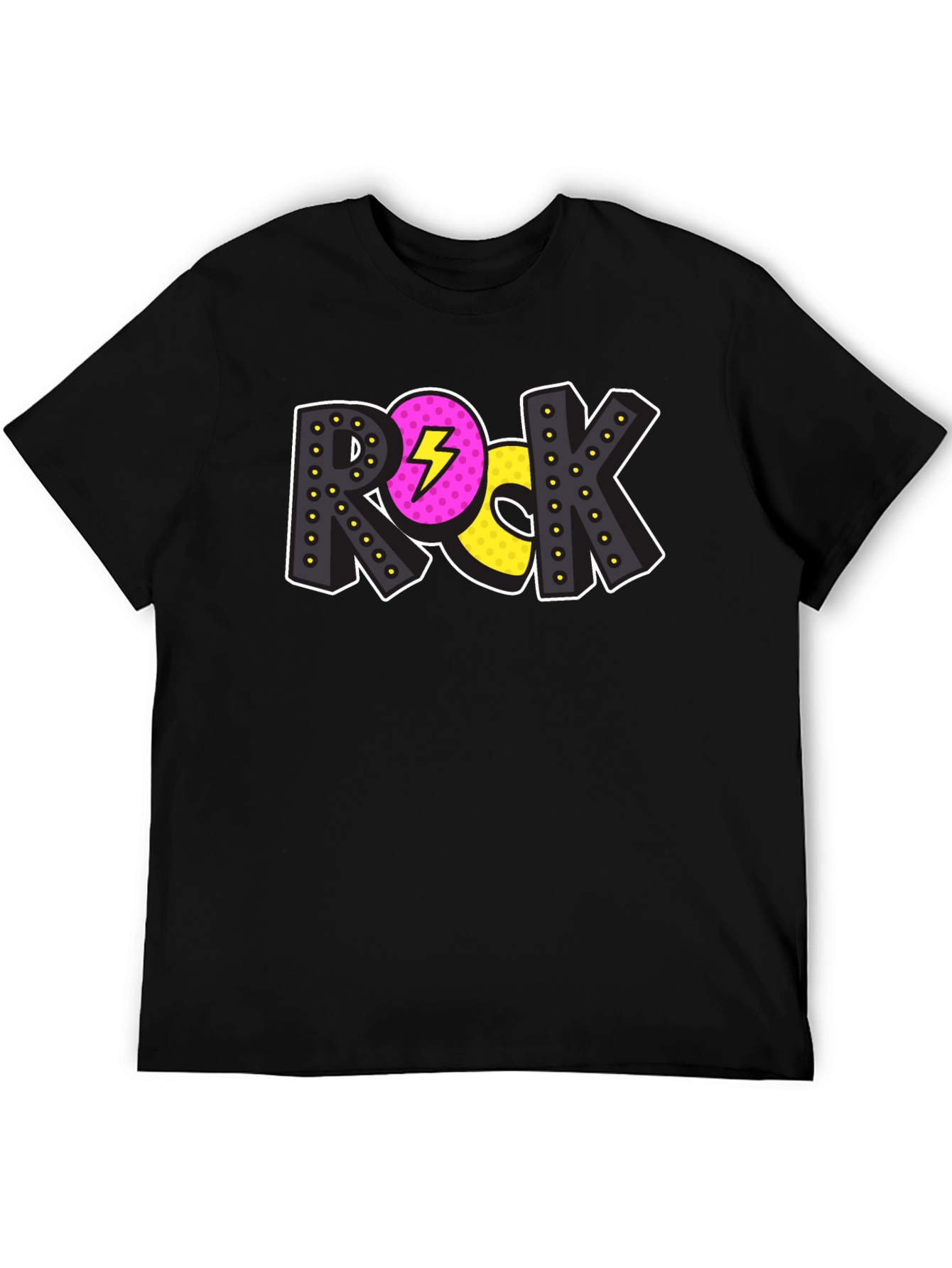 Rock Music Graphic Print Mens Black T-Shirt