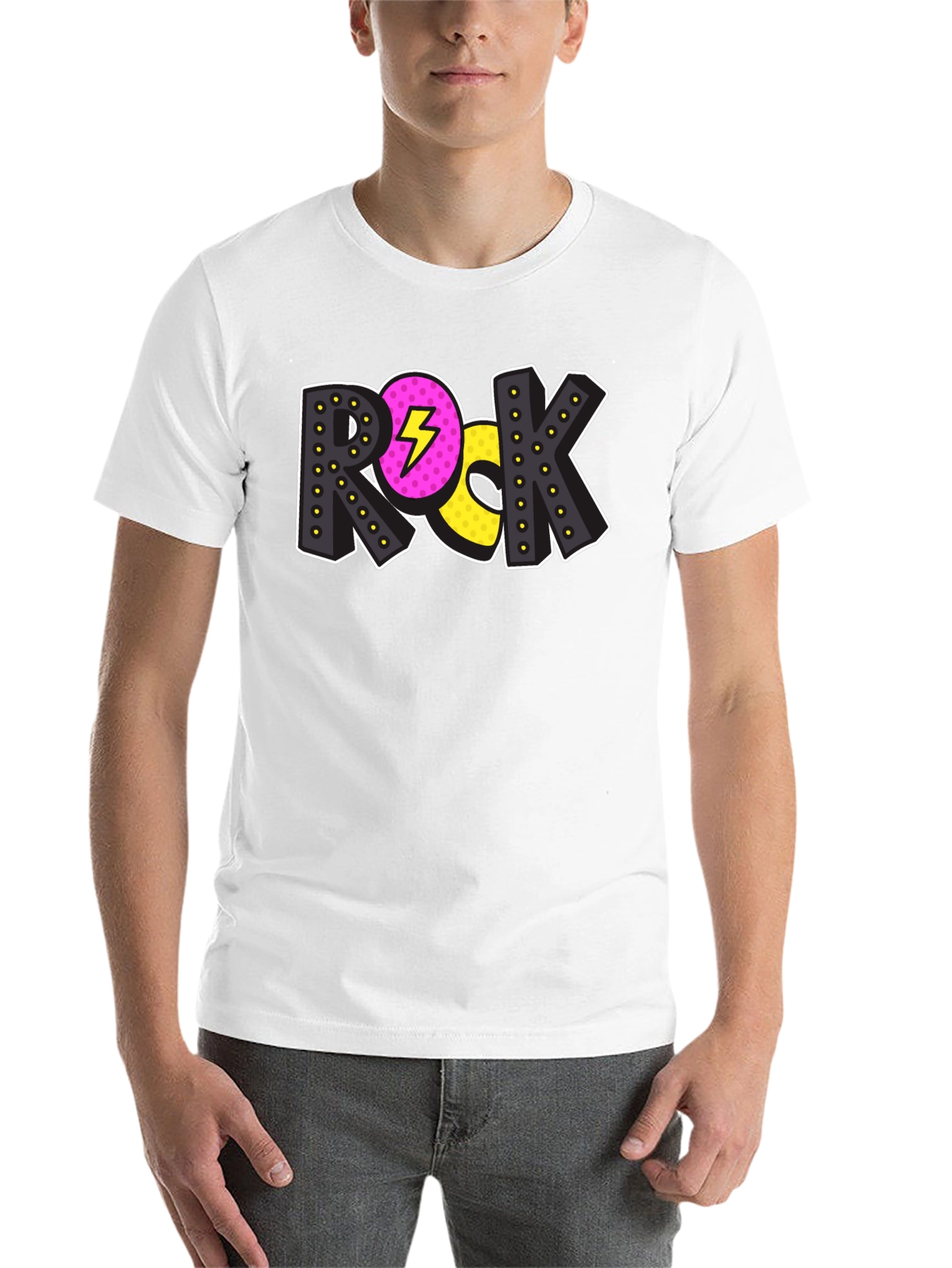 Rock Music Graphic Print Mens Black T-Shirt