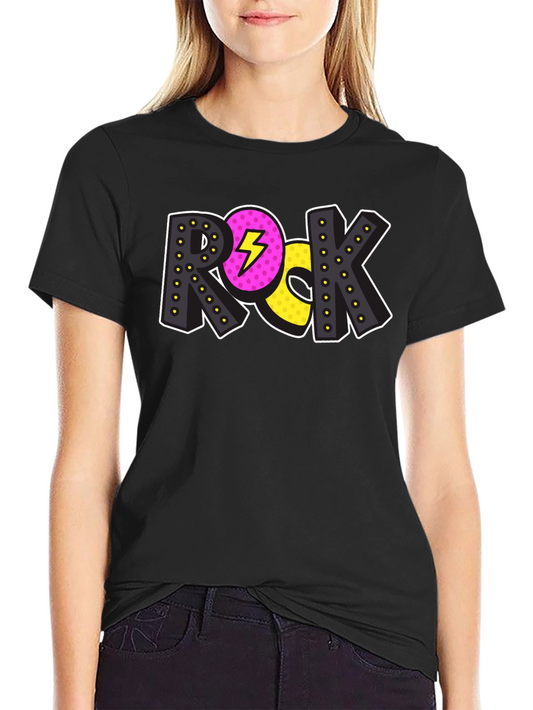 Rock Music Graphic Print Mens Black T-Shirt