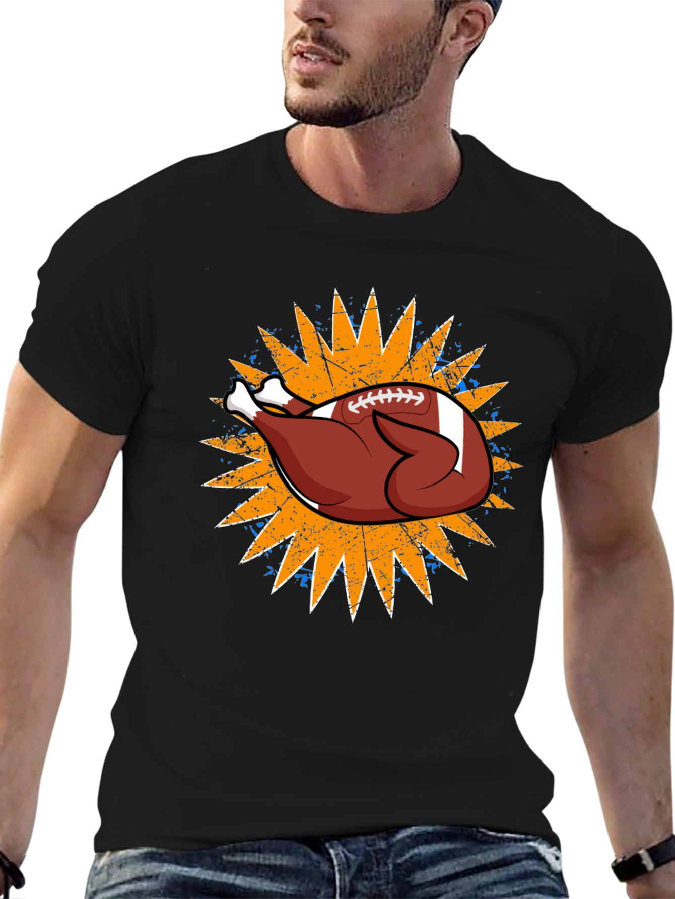 Thanksgiving Football Turkey Graphic Tee