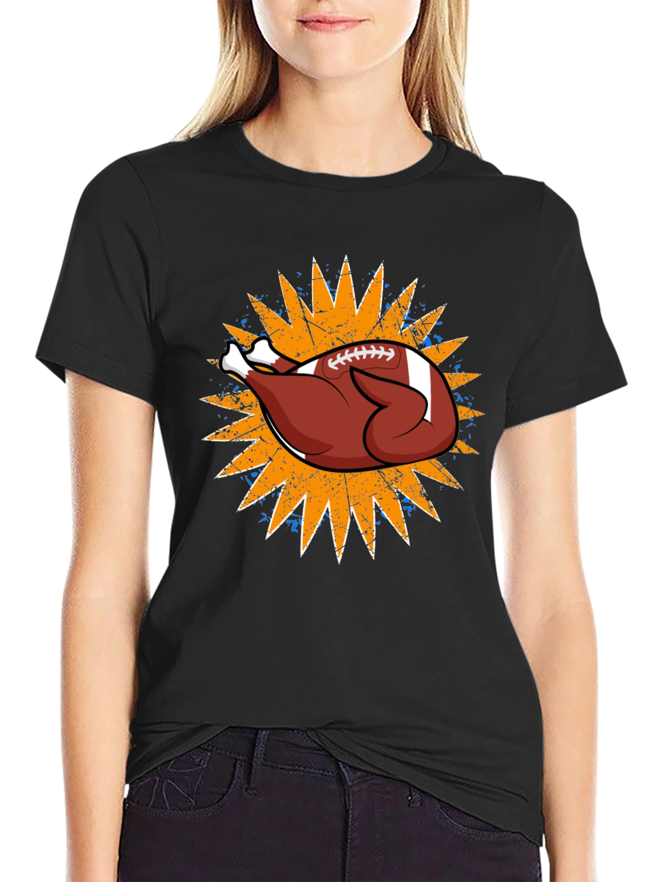 Thanksgiving Football Turkey Graphic Tee