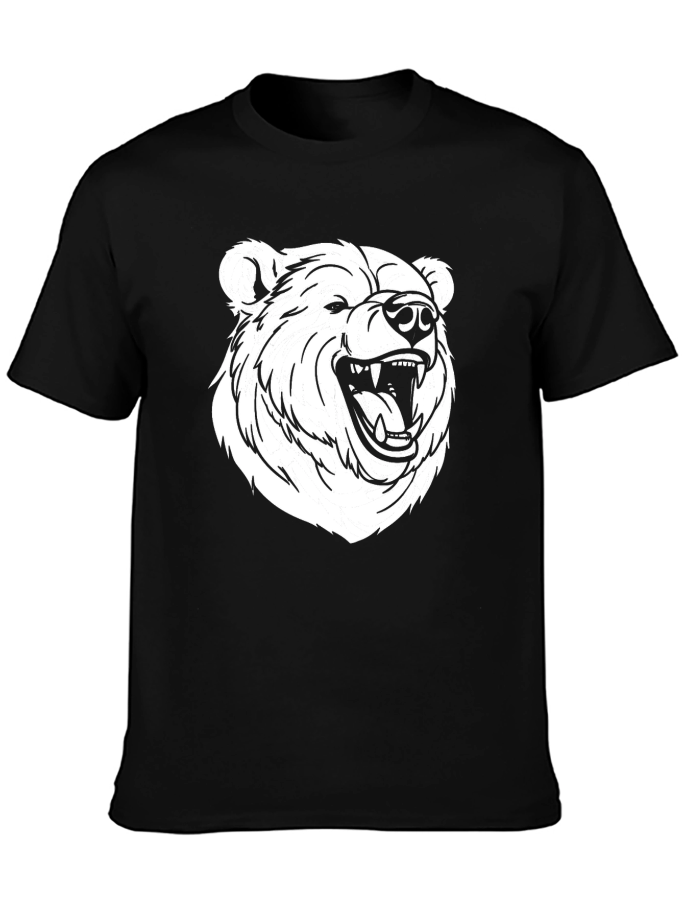 Black T-Shirt with Bear Graphic