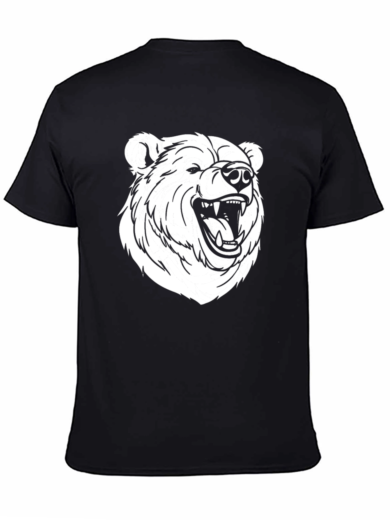 Black T-Shirt with Bear Graphic