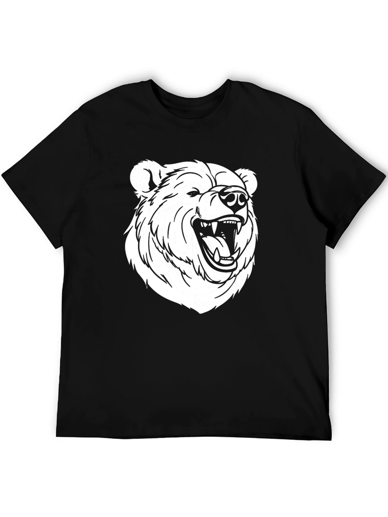 Black T-Shirt with Bear Graphic