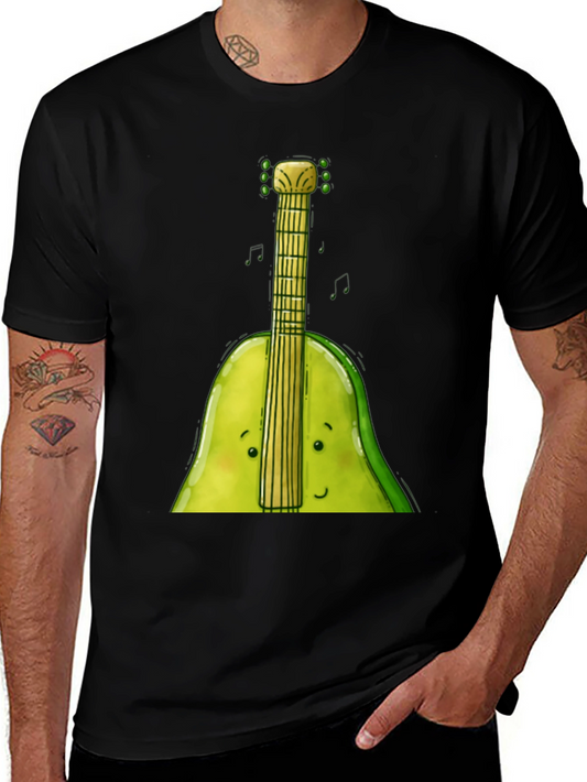 Funny Avocado Guitar T-Shirt - Music Lover Tee