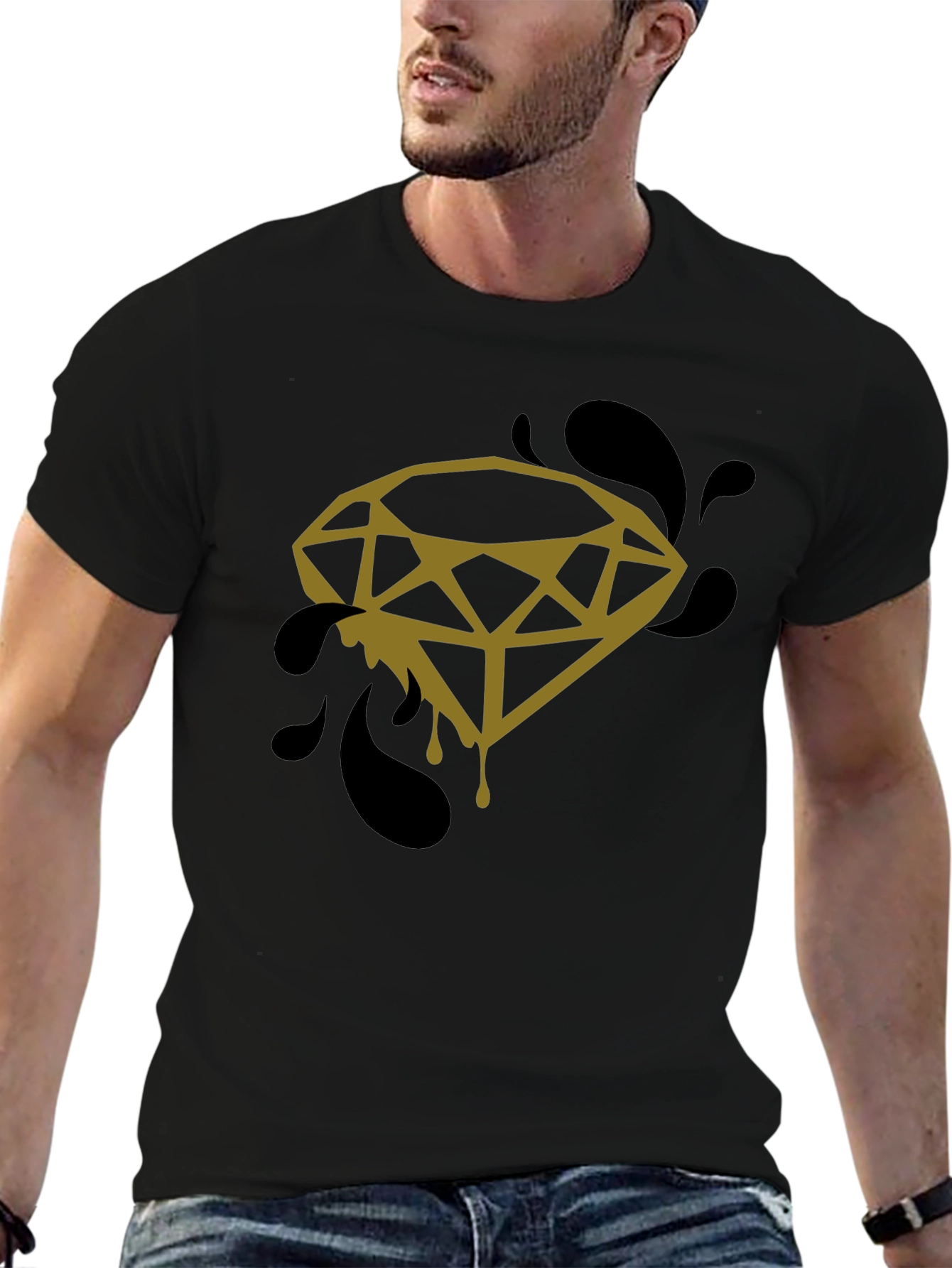 Diamond Drip Graphic Tee - Modern Streetwear