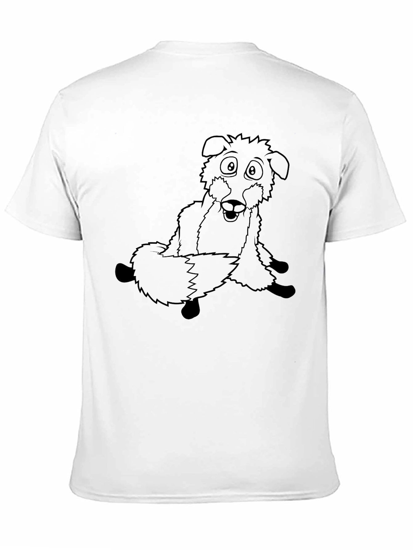 Cartoon Dog Graphic Tee - Black Cotton Comfort